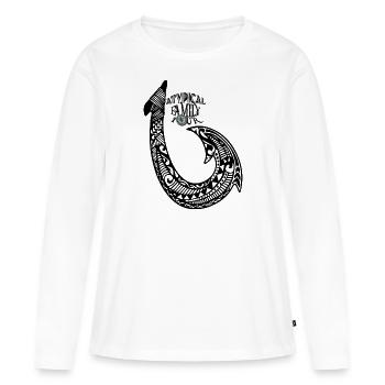 A.F.T Hameçon - T-shirt manches longues Premium bio Femme - blanc - Devant - Julia (174cm)