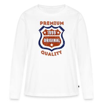 Qualité premium 1999 - T-shirt manches longues Premium bio Femme - blanc - Devant - Julia (174cm)
