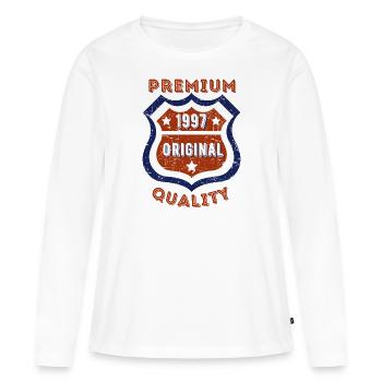 Qualité premium 1997 - T-shirt manches longues Premium bio Femme - blanc - Devant - Julia (174cm)
