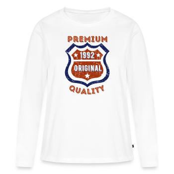 Qualité premium 1992 - T-shirt manches longues Premium bio Femme - blanc - Devant - Julia (174cm)