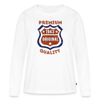 Qualité premium 1943 - T-shirt manches longues Premium bio Femme - blanc - Devant - Julia (174cm)