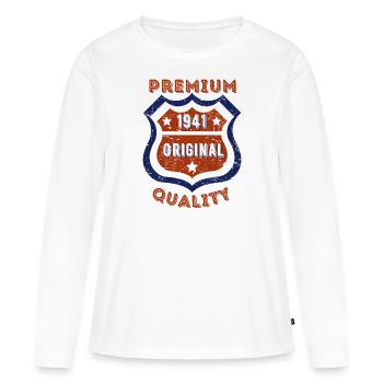 Qualité premium 1941 - T-shirt manches longues Premium bio Femme - blanc - Devant - Julia (174cm)