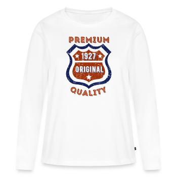 Qualité premium 1927 - T-shirt manches longues Premium bio Femme - blanc - Devant - Julia (174cm)
