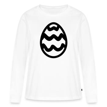 Ei - Frauen Premium Bio Langarmshirt - Weiß - Vorne - Julia (174cm)