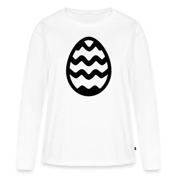 Ei - Frauen Premium Bio Langarmshirt - Weiß - Vorne - Julia (174cm)