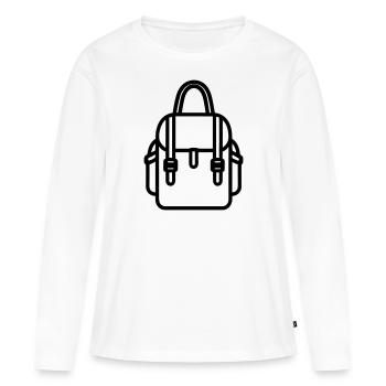 Sac à dos - T-shirt manches longues Premium bio Femme - blanc - Devant - Julia (174cm)