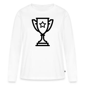 trophée - T-shirt manches longues Premium bio Femme - blanc - Devant - Julia (174cm)