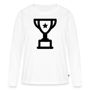 trophée - T-shirt manches longues Premium bio Femme - blanc - Devant - Julia (174cm)