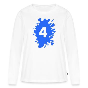 Klecks 4 - Frauen Premium Bio Langarmshirt - Weiß - Vorne - Julia (174cm)