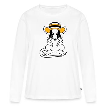 Souris Raggae Jamaica Chapeau Rasta Lure Chill Hat - T-shirt manches longues Premium bio Femme - blanc - Devant - Julia (174cm)