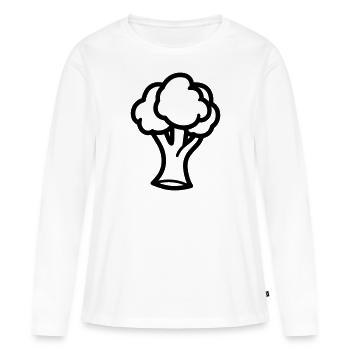 Brokkoli - Frauen Premium Bio Langarmshirt - Weiß - Vorne - Julia (174cm)