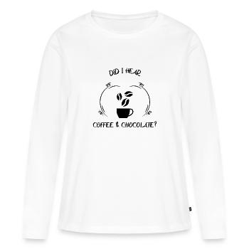 Café, expresso, café et chocolat - T-shirt manches longues Premium bio Femme - blanc - Devant - Julia (174cm)