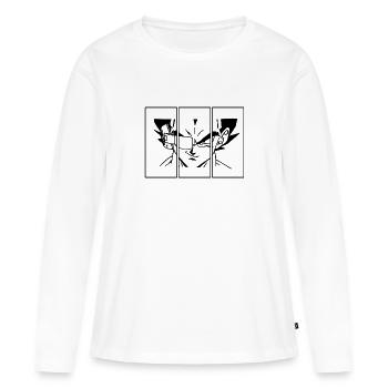 Mauvais garçon - Villain - T-shirt manches longues Premium bio Femme - blanc - Devant - Julia (174cm)