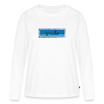 Smile - Women's Premium Organic Long Sleeve Shirt - white - Front - Julia (174cm)