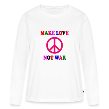 Make love not war - T-shirt manches longues Premium bio Femme - blanc - Devant - Julia (174cm)