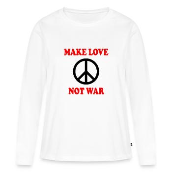 Make love not war - T-shirt manches longues Premium bio Femme - blanc - Devant - Julia (174cm)