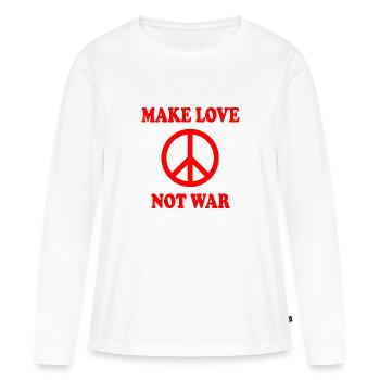 Make love not war - T-shirt manches longues Premium bio Femme - blanc - Devant - Julia (174cm)