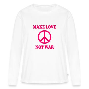 Make love not war - T-shirt manches longues Premium bio Femme - blanc - Devant - Julia (174cm)