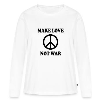 Make love not war - T-shirt manches longues Premium bio Femme - blanc - Devant - Julia (174cm)