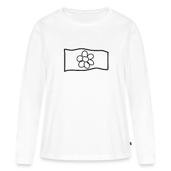 Fleur Drapeau Symbole Forme Nature - T-shirt manches longues Premium bio Femme - blanc - Devant - Julia (174cm)
