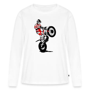 Essai moto - Essai moto - T-shirt manches longues Premium bio Femme - blanc - Devant - Julia (174cm)