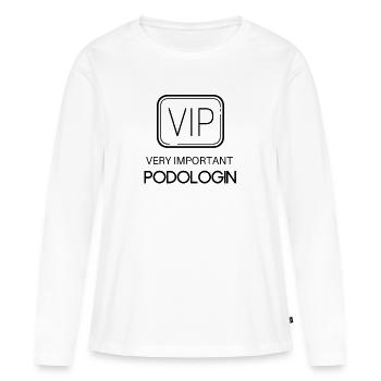 Very important Podologin - VIP | Proverbe Podologin - T-shirt manches longues Premium bio Femme - blanc - Devant - Julia (174cm)