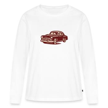 Vintage car - Women's Premium Organic Long Sleeve Shirt - white - Front - Julia (174cm)