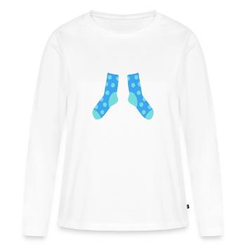 Chaussettes - T-shirt manches longues Premium bio Femme - blanc - Devant - Julia (174cm)