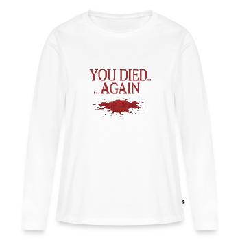 Vous êtes mort... Encore - T-shirt manches longues Premium bio Femme - blanc - Devant - Julia (174cm)