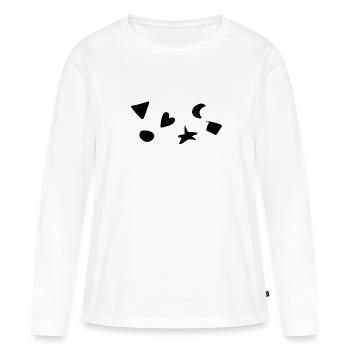 Symbole Formen Form Herz symbol - Frauen Premium Bio Langarmshirt - Weiß - Vorne - Julia (174cm)