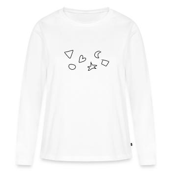 Symboles, Formes, Formes, Coeur - T-shirt manches longues Premium bio Femme - blanc - Devant - Julia (174cm)