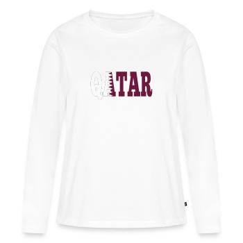 Qatar - T-shirt manches longues Premium bio Femme - blanc - Devant - Julia (174cm)