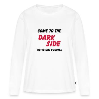 Come to the dark side...we've got cookies - T-shirt manches longues Premium bio Femme - blanc - Devant - Julia (174cm)