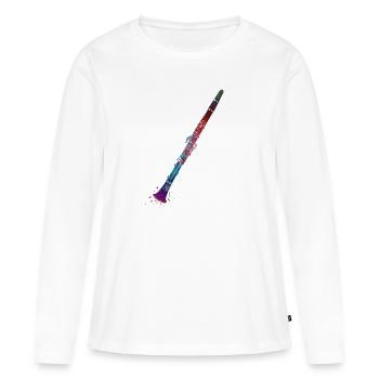 clarinette #clarinette #musique - T-shirt manches longues Premium bio Femme - blanc - Devant - Julia (174cm)