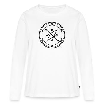 Azazel sigil noir Occult Magick - T-shirt manches longues Premium bio Femme - blanc - Devant - Julia (174cm)