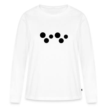 Six cercles en forme de cercle - T-shirt manches longues Premium bio Femme - blanc - Devant - Julia (174cm)