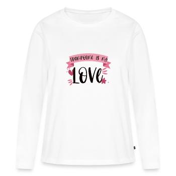 Trampoline is my Love Springen Sport Geschenk - Frauen Premium Bio Langarmshirt - Weiß - Vorne - Julia (174cm)