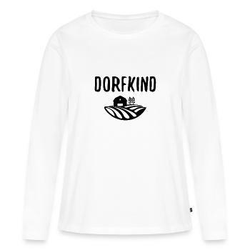 Dorfkind vom Dorf Landleben - Frauen Premium Bio Langarmshirt - Weiß - Vorne - Julia (174cm)