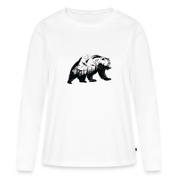 Ours naturel - T-shirt manches longues Premium bio Femme - blanc - Devant - Julia (174cm)