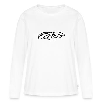 flower symbol plant shape symbol - Women's Premium Organic Long Sleeve Shirt - white - Front - Julia (174cm)
