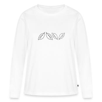 Quatre feuilles feuille symbole forme forme - T-shirt manches longues Premium bio Femme - blanc - Devant - Julia (174cm)