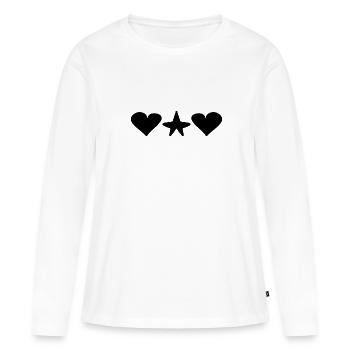 formen form herzen herz stern - Frauen Premium Bio Langarmshirt - Weiß - Vorne - Julia (174cm)