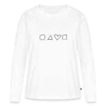 Formen Herz Form Symbole Kreis - Frauen Premium Bio Langarmshirt - Weiß - Vorne - Julia (174cm)