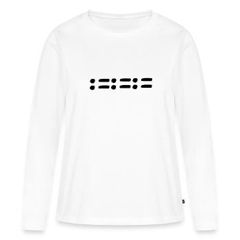 Ligne Points Point Formes Modèle - T-shirt manches longues Premium bio Femme - blanc - Devant - Julia (174cm)