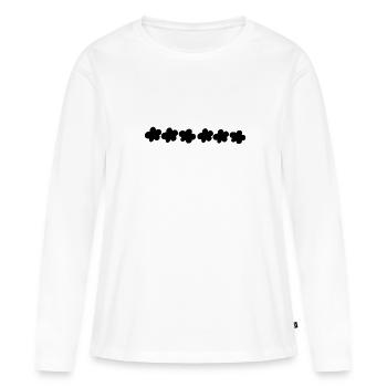 fleurs fleur plante symbole forme - T-shirt manches longues Premium bio Femme - blanc - Devant - Julia (174cm)