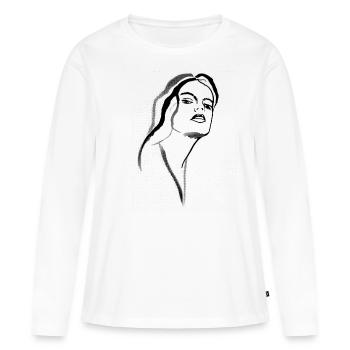 Retro Goddess - verleiht Superkräfte! - Frauen Premium Bio Langarmshirt - Weiß - Vorne - Julia (174cm)