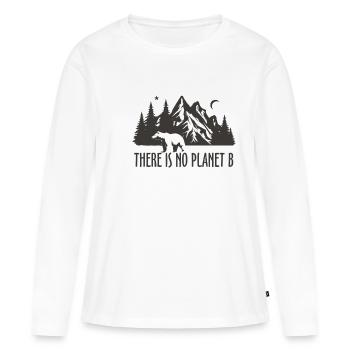il n'y a pas de planète b - T-shirt manches longues Premium bio Femme - blanc - Devant - Julia (174cm)