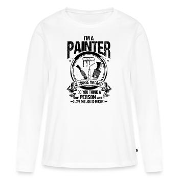 Painter and Painter Painter Painter Painting - Women's Premium Organic Long Sleeve Shirt - white - Front - Julia (174cm)