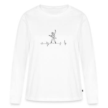 Battement de coeur de ballet - T-shirt manches longues Premium bio Femme - blanc - Devant - Julia (174cm)