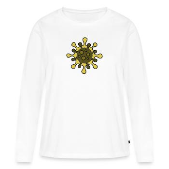 virus - T-shirt manches longues Premium bio Femme - blanc - Devant - Julia (174cm)